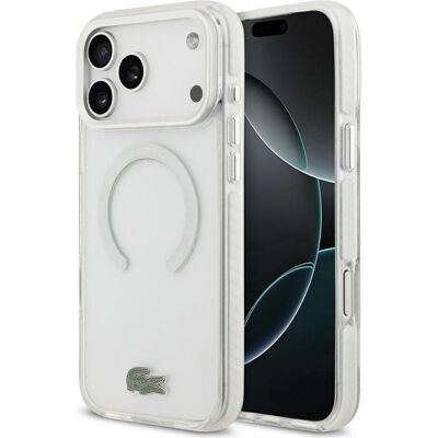 Lacoste Shockproof Transparent Frosted MagSafe Case for iPhone 17 Pro Max White (Apple iPhone 17 Pro Max), Coque pour téléphone portable, Blanc Lacoste Shockproof Transparent Frosted MagSafe Case for iPhone 17 Pro Max White (Apple iPhone 17 Pro Max), Coque pour téléphone portable, Blanc