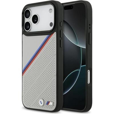 BMW M Tricolor Metal Logo (Apple iPhone 17 Pro Max), Coque pour téléphone portable, Gris, Argent BMW M Tricolor Metal Logo (Apple iPhone 17 Pro Max), Coque pour téléphone portable, Gris, Argent