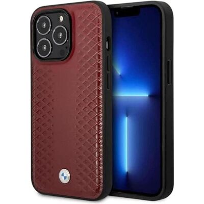 BMW Étui BMHMP14X22RFGR iPhone 14 Pro Max 6,7" burgundowy/burgundy Leather Diamond Pattern MagSafe (Apple iPhone 14 Pro Max), Coque pour téléphone portable, Rouge BMW Étui BMHMP14X22RFGR iPhone 14 Pro Max 6,7" burgundowy/burgundy Leather Diamond Pattern MagSafe (Apple iPhone 14 Pro Max), Coque pour téléphone portable, Rouge