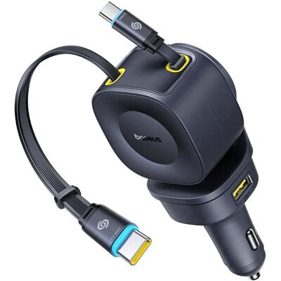 Baseus Ładowarka samochodowa PrimeTrip VR2 Max 60W ze zwijanymi kablami USB-C - czarna, Adaptateur pour véhicule, Noir Baseus Ładowarka samochodowa PrimeTrip VR2 Max 60W ze zwijanymi kablami USB-C - czarna, Adaptateur pour véhicule, Noir
