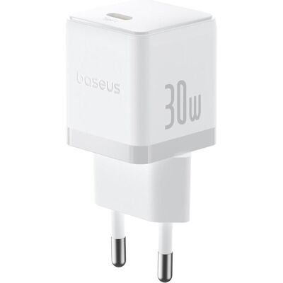 Baseus 30W 1xUSB-C Chargeur P10111605213-01 (30 W, 1 portion), Chargeur USB, Blanc Baseus 30W 1xUSB-C Chargeur P10111605213-01 (30 W, 1 portion), Chargeur USB, Blanc