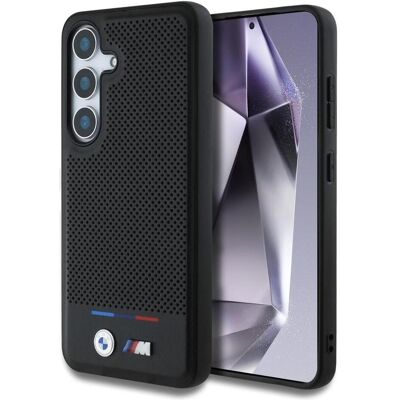 BMW Leather Tricolor Stripe MagSafe Case for Samsung Galaxy S25+ - Black (Samsung Galaxy S25+), Coque pour téléphone portable, Noir BMW Leather Tricolor Stripe MagSafe Case for Samsung Galaxy S25+ - Black (Samsung Galaxy S25+), Coque pour téléphone portable, Noir