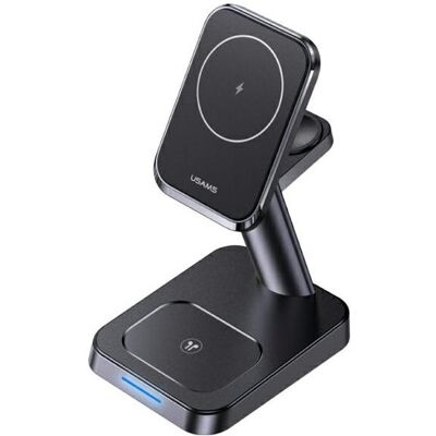 Usams Chargeur à induction US-CC150 3 en 1 20W magnétique noir/black CC150WXC01 (20 W), Chargeur sans fil, Noir Usams Chargeur à induction US-CC150 3 en 1 20W magnétique noir/black CC150WXC01 (20 W), Chargeur sans fil, Noir