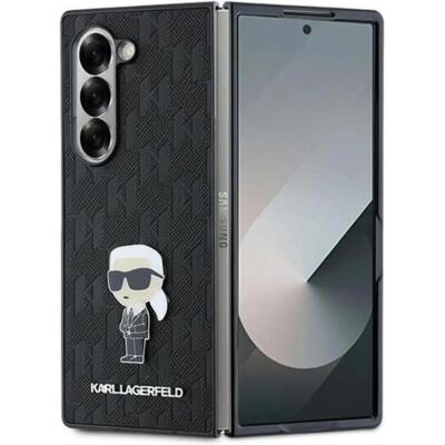 Coque rigide Karl Lagerfeld Galaxy Z Fold6 - Design Ikonik Saffiano - Noir Coque rigide Karl Lagerfeld Galaxy Z Fold6 - Design Ikonik Saffiano - Noir