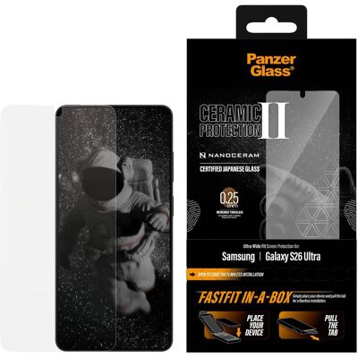 PanzerGlass Protection céramique (1 pcs, Samsung Galaxy S26 Ultra), Téléphone portable : film de protection, Transparent PanzerGlass Protection céramique (1 pcs, Samsung Galaxy S26 Ultra), Téléphone portable : film de protection, Transparent