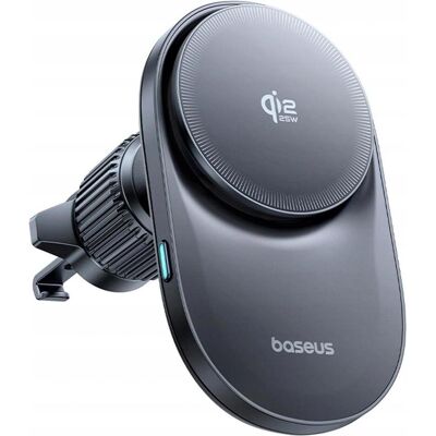 Baseus PrimeTrip VC2 Pro Magnetic Holder with Qi2.2 Charger and Air Vent Fan - Black, Adaptateur pour véhicule, Noir Baseus PrimeTrip VC2 Pro Magnetic Holder with Qi2.2 Charger and Air Vent Fan - Black, Adaptateur pour véhicule, Noir