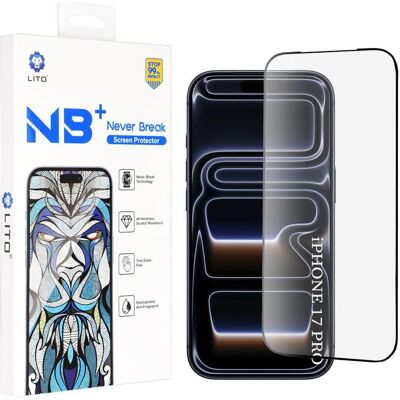 Lito NB Screen Protector (1 pcs, Apple iPhone 17 Pro), Téléphone portable : film de protection, Noir, Transparent Lito NB Screen Protector (1 pcs, Apple iPhone 17 Pro), Téléphone portable : film de protection, Noir, Transparent