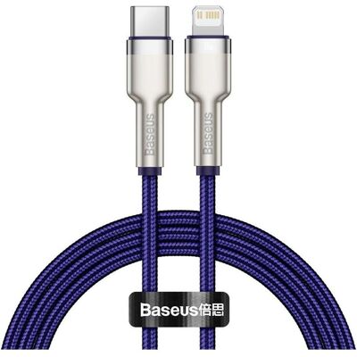 Câble de Données USB en Métal Cafule Baseus - USB Type C - Lightning 20 W Power Delivery 1 M Violet - Câble USB Câble de Données USB en Métal Cafule Baseus - USB Type C - Lightning 20 W Power Delivery 1 M Violet - Câble USB