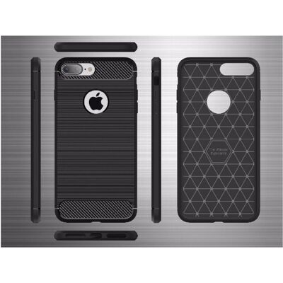 Screenguard Apple iPhone 7 Plus Étui en carbone brossé TPU souple (Apple iPhone 7 Plus), Coque pour téléphone portable, Noir Screenguard Apple iPhone 7 Plus Étui en carbone brossé TPU souple (Apple iPhone 7 Plus), Coque pour téléphone portable, Noir