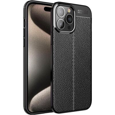 Screenguard Apple iPhone 15 Pro Housse en cuir Design TPU Cover (Apple iPhone 15 Pro), Coque pour téléphone portable, Noir Screenguard Apple iPhone 15 Pro Housse en cuir Design TPU Cover (Apple iPhone 15 Pro), Coque pour téléphone portable, Noir
