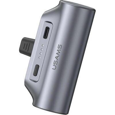 Usams PB79 Mini Tail Plug Portable Power Bank 3000mAh USB-C gray (3000 mAh), Chargeur de secours, Gris Usams PB79 Mini Tail Plug Portable Power Bank 3000mAh USB-C gray (3000 mAh), Chargeur de secours, Gris
