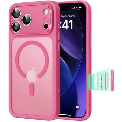 ESR Classic Hybrid Magnetic Case (Camera Control), for iPhone 17 Pro, Frosted Pink (Apple iPhone 17 Pro), Coque pour téléphone portable, Rose, Transparent, Pink ESR Classic Hybrid Magnetic Case (Camera Control), for iPhone 17 Pro, Frosted Pink (Apple iPhone 17 Pro), Coque pour téléphone portable, Rose, Transparent, Pink