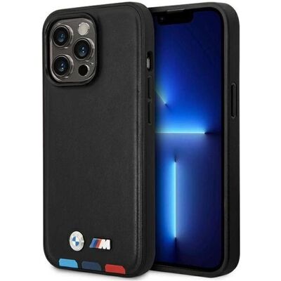 BMW Étui BMHMP14X22PTDK iPhone 14 Pro Max 6,7" czarny/black Leather Stamp Tricolor Magsafe (Apple iPhone 14 Pro Max), Coque pour téléphone portable, Noir BMW Étui BMHMP14X22PTDK iPhone 14 Pro Max 6,7" czarny/black Leather Stamp Tricolor Magsafe (Apple iPhone 14 Pro Max), Coque pour téléphone portable, Noir