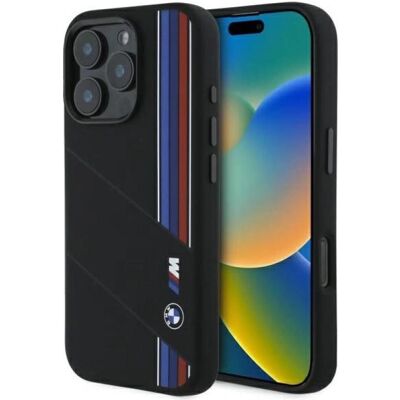 Coque en silicone pour iPhone 16 Pro Max - Lignes Tricolores Coque en silicone pour iPhone 16 Pro Max - Lignes Tricolores