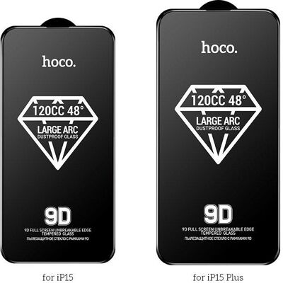 Hoco Verre blindé iPhone 15 (Apple iPhone 15), Téléphone portable : film de protection, Noir Hoco Verre blindé iPhone 15 (Apple iPhone 15), Téléphone portable : film de protection, Noir