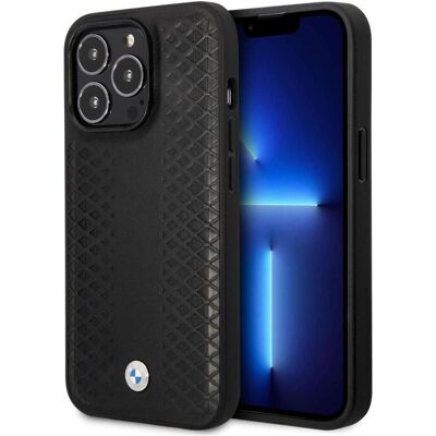 BMW BMHCP14L22RFGK iPhone 14 Pro 6.1" czarny/black Motif en cuir Diamond (Apple iPhone 14 Pro), Coque pour téléphone portable, Noir BMW BMHCP14L22RFGK iPhone 14 Pro 6.1" czarny/black Motif en cuir Diamond (Apple iPhone 14 Pro), Coque pour téléphone portable, Noir