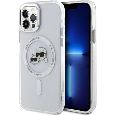Karl Lagerfeld IML K&CH Heads Metal Frame MagSafe Case for iPhone 12/12 Pro Transparent (Apple iPhone 12), Coque pour téléphone portable, Transparent Karl Lagerfeld IML K&CH Heads Metal Frame MagSafe Case for iPhone 12/12 Pro Transparent (Apple iPhone 12), Coque pour téléphone portable, Transparent