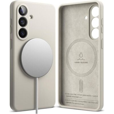 Ringke - Silicone MagSafe - Samsung Galaxy S26 - Stone (Samsung Galaxy S26), Coque pour téléphone portable, Blanc Ringke - Silicone MagSafe - Samsung Galaxy S26 - Stone (Samsung Galaxy S26), Coque pour téléphone portable, Blanc