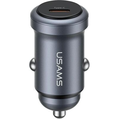 Usams CC321 car charger Aluminum 30W PD USB-C tarnish, Adaptateur pour véhicule, Argent Usams CC321 car charger Aluminum 30W PD USB-C tarnish, Adaptateur pour véhicule, Argent