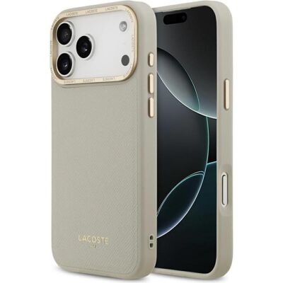 Lacoste Champs Elysees Gold Logo MagSafe case for iPhone 17 Pro Max taupe (Apple iPhone 17 Pro Max), Coque pour téléphone portable, Beige Lacoste Champs Elysees Gold Logo MagSafe case for iPhone 17 Pro Max taupe (Apple iPhone 17 Pro Max), Coque pour téléphone portable, Beige