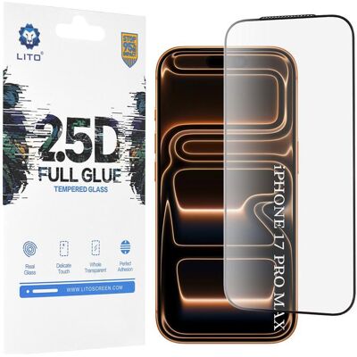 Lito 2.5D FullGlue Glass (1 pcs, Apple iPhone 17 Pro Max), Téléphone portable : film de protection, Noir Lito 2.5D FullGlue Glass (1 pcs, Apple iPhone 17 Pro Max), Téléphone portable : film de protection, Noir