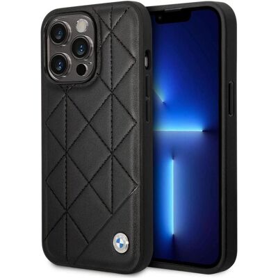BMW Étui BMHCP14L22RQDK iPhone 14 Pro 6,1" czarny/black Leather Quilted (Apple iPhone 14 Pro), Coque pour téléphone portable, Noir BMW Étui BMHCP14L22RQDK iPhone 14 Pro 6,1" czarny/black Leather Quilted (Apple iPhone 14 Pro), Coque pour téléphone portable, Noir