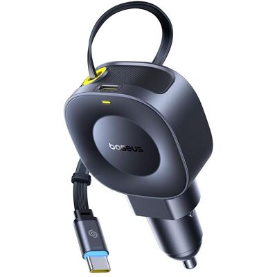 Baseus Ładowarka samochodowa PrimeTrip VR2 30W + 30W ze zwijanym kablem USB-C - czarna, Adaptateur pour véhicule, Noir Baseus Ładowarka samochodowa PrimeTrip VR2 30W + 30W ze zwijanym kablem USB-C - czarna, Adaptateur pour véhicule, Noir
