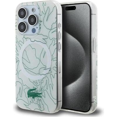 Lacoste LCHMP15LUREH iPhone 15 Pro 6.1" biały/white étui rigide double couche à répétition MagSafe (Apple iPhone 15 Pro), Coque pour téléphone portable, Blanc Lacoste LCHMP15LUREH iPhone 15 Pro 6.1" biały/white étui rigide double couche à répétition MagSafe (Apple iPhone 15 Pro), Coque pour téléphone portable, Blanc