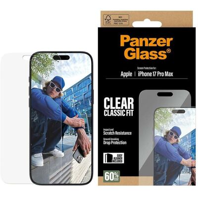 PanzerGlass Classic Fit (1 pcs, Apple iPhone 17 Pro Max), Téléphone portable : film de protection, Transparent PanzerGlass Classic Fit (1 pcs, Apple iPhone 17 Pro Max), Téléphone portable : film de protection, Transparent