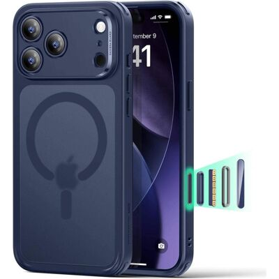 ESR Classic Hybrid Magnetic Case (Apple iPhone 17 Pro Max), Coque pour téléphone portable, Transparent, Bleu ESR Classic Hybrid Magnetic Case (Apple iPhone 17 Pro Max), Coque pour téléphone portable, Transparent, Bleu