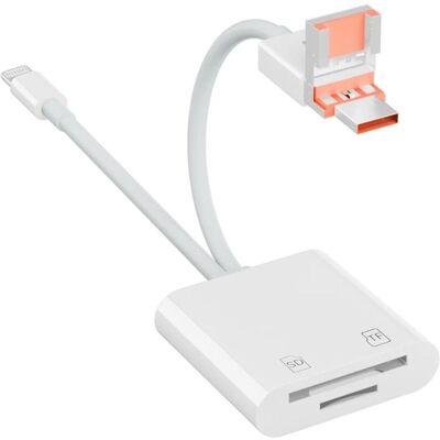 PowerGuard Adaptateur de carte SD photo Lightning DualHeadConnect USB-C/USB-A (USB-A, USB-C, Lightning), Adaptateur pour appareils mobiles PowerGuard Adaptateur de carte SD photo Lightning DualHeadConnect USB-C/USB-A (USB-A, USB-C, Lightning), Adaptateur pour appareils mobiles