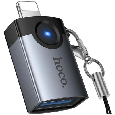 Hoco Adaptateur de câble OTG Lightning vers USB-A UA46, gris Victory (Lightning, USB-A), Adaptateur pour appareils mobiles, Gris Hoco Adaptateur de câble OTG Lightning vers USB-A UA46, gris Victory (Lightning, USB-A), Adaptateur pour appareils mobiles, Gris