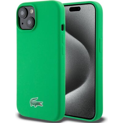 Lacoste LCHMP15SSLON iPhone 15 6.1" zielony/green étui rigide Silicone MagSafe (Apple iPhone 13, Apple iPhone 14, Apple iPhone 15), Coque pour téléphone portable, Vert Lacoste LCHMP15SSLON iPhone 15 6.1" zielony/green étui rigide Silicone MagSafe (Apple iPhone 13, Apple iPhone 14, Apple iPhone 15), Coque pour téléphone portable, Vert