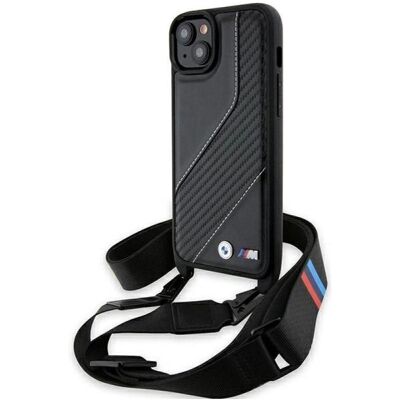 BMW BMHCP15S23PSCCK iPhone 15 / 14 / 13 czarny/black hardcase M Edition Carbon Stripe & Strap (Apple iPhone 13, Apple iPhone 14, Apple iPhone 15), Coque pour téléphone portable, Noir BMW BMHCP15S23PSCCK iPhone 15 / 14 / 13 czarny/black hardcase M Edition Carbon Stripe & Strap (Apple iPhone 13, Apple iPhone 14, Apple iPhone 15), Coque pour téléphone portable, Noir
