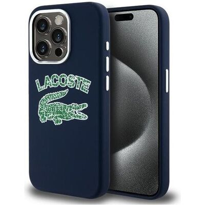 Lacoste LCHMP15LUCRV iPhone 15 Pro 6.1" granatowy/marine étui rigide en silicone craquelé Logo MagSafe (Apple iPhone 15 Pro), Coque pour téléphone portable, Bleu Lacoste LCHMP15LUCRV iPhone 15 Pro 6.1" granatowy/marine étui rigide en silicone craquelé Logo MagSafe (Apple iPhone 15 Pro), Coque pour téléphone portable, Bleu