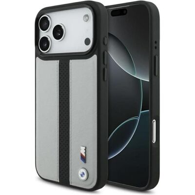 BMW Case M Perforated Stripe Logo MagSafe for iPhone 17 Pro Max gray (Apple iPhone 17 Pro Max), Coque pour téléphone portable, Gris BMW Case M Perforated Stripe Logo MagSafe for iPhone 17 Pro Max gray (Apple iPhone 17 Pro Max), Coque pour téléphone portable, Gris