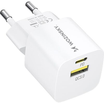 Chargeur USB GaN Blanc Wozinsky WWCEAC - 33W Charge Rapide Chargeur USB GaN Blanc Wozinsky WWCEAC - 33W Charge Rapide
