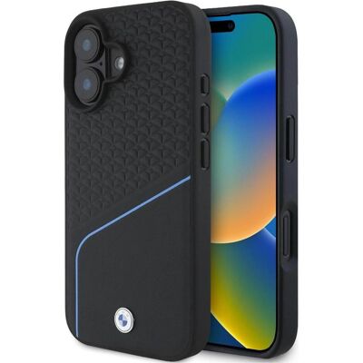 Coque Rigide BMW iPhone 16 - Cuir Texturé MagSafe Coque Rigide BMW iPhone 16 - Cuir Texturé MagSafe