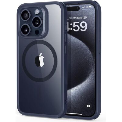 ESR - Classic Hybrid HaloLock - iPhone 15 Pro Max - Clear Dark Blue (Apple iPhone 15 Pro Max), Coque pour téléphone portable, Bleu, Transparent ESR - Classic Hybrid HaloLock - iPhone 15 Pro Max - Clear Dark Blue (Apple iPhone 15 Pro Max), Coque pour téléphone portable, Bleu, Transparent