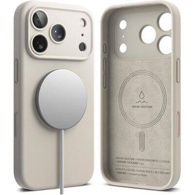 Ringke - Coque en silicone MagSafe - iPhone 18 Pro - Stone (Apple iPhone 18 Pro), Coque pour téléphone portable, Gris Ringke - Coque en silicone MagSafe - iPhone 18 Pro - Stone (Apple iPhone 18 Pro), Coque pour téléphone portable, Gris