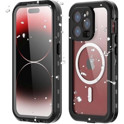 OEM Étui étanche MagSafe pour iPhone 15 Pro (Apple iPhone 15 Pro), Coque pour téléphone portable, Noir OEM Étui étanche MagSafe pour iPhone 15 Pro (Apple iPhone 15 Pro), Coque pour téléphone portable, Noir