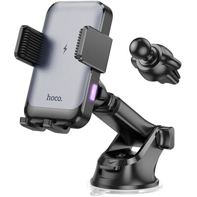Hoco Chargeur de voiture sans fil HW9, 15W, 1.67A, noir, Support pour smartphone, Noir Hoco Chargeur de voiture sans fil HW9, 15W, 1.67A, noir, Support pour smartphone, Noir