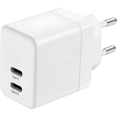 Chargeur Crong CRG-GNCC35-WHI GaN - 2x USB-C 35W Power Delivery Chargeur Crong CRG-GNCC35-WHI GaN - 2x USB-C 35W Power Delivery