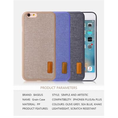 Baseus Grain Case Pour iPhone6 Plus/iPhone6S Plus WIAPIPH6SP-BW03 (Apple iPhone 6 Plus, Apple iPhone 6s Plus), Coque pour téléphone portable, Bleu Baseus Grain Case Pour iPhone6 Plus/iPhone6S Plus WIAPIPH6SP-BW03 (Apple iPhone 6 Plus, Apple iPhone 6s Plus), Coque pour téléphone portable, Bleu