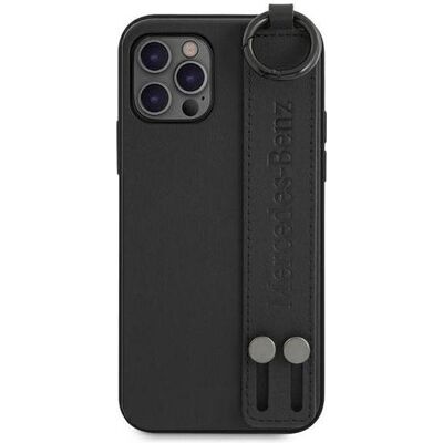 Coque arrière en cuir Mercedes-Benz pour iPhone 12/12 Pro - Noir Coque arrière en cuir Mercedes-Benz pour iPhone 12/12 Pro - Noir