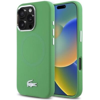 Lacoste LCHMP16LSMAN iPhone 16 Pro 6.3" zielony/estragon étui rigide en silicone Croco Logo MagSafe (Apple iPhone 16 Pro), Coque pour téléphone portable, Vert Lacoste LCHMP16LSMAN iPhone 16 Pro 6.3" zielony/estragon étui rigide en silicone Croco Logo MagSafe (Apple iPhone 16 Pro), Coque pour téléphone portable, Vert