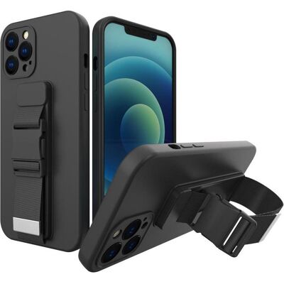 Hurtel Étui en corde étui en gel avec une chaîne lanyard sac lanyard iPhone 12 Pro noir (Apple iPhone 12 Pro), Coque pour téléphone portable, Noir Hurtel Étui en corde étui en gel avec une chaîne lanyard sac lanyard iPhone 12 Pro noir (Apple iPhone 12 Pro), Coque pour téléphone portable, Noir