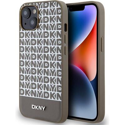 Étui en Cuir Marron DKNY pour iPhone 15 - Housse Étui en Cuir Marron DKNY pour iPhone 15 - Housse