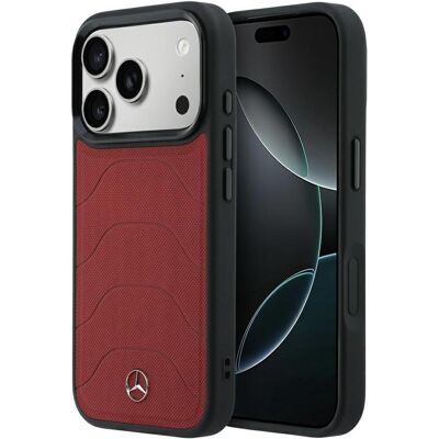 Mercedes Étui en cuir et maille avec cordon MagSafe pour iPhone 18 Pro Max / 17 Pro Max, couleur bordeaux (Apple iPhone 17 Pro Max, Apple iPhone 18 Pro Max), Coque pour téléphone portable, Rouge Mercedes Étui en cuir et maille avec cordon MagSafe pour iPhone 18 Pro Max / 17 Pro Max, couleur bordeaux (Apple iPhone 17 Pro Max, Apple iPhone 18 Pro Max), Coque pour téléphone portable, Rouge