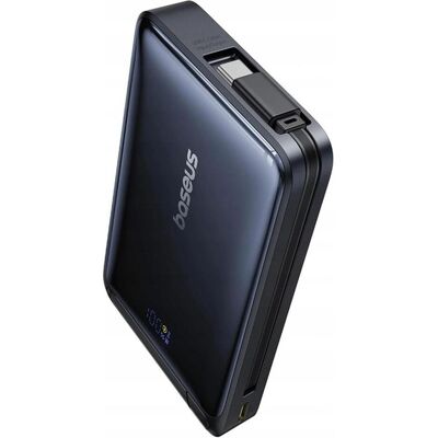 Baseus Nomos 10000mAh 30W Qi2 Power Bank with MagSafe Compatible Stand with Built-in USB-C Cable - Blac... (10000 mAh, 30 W, 36 Wh), Chargeur de secours, Noir Baseus Nomos 10000mAh 30W Qi2 Power Bank with MagSafe Compatible Stand with Built-in USB-C Cable - Blac... (10000 mAh, 30 W, 36 Wh), Chargeur de secours, Noir